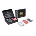 Set carti de joc poker, oficiale World Series of Poker - WSOP, de competitie, 100% plastic, index mare, 2 pachete, culoare spate negru, respectiv rosu Set carti de joc poker, oficiale World Series of Poker - WSOP, de competitie, 100% plastic, index mare, 2 pachete, culoare spate negru, respectiv rosu